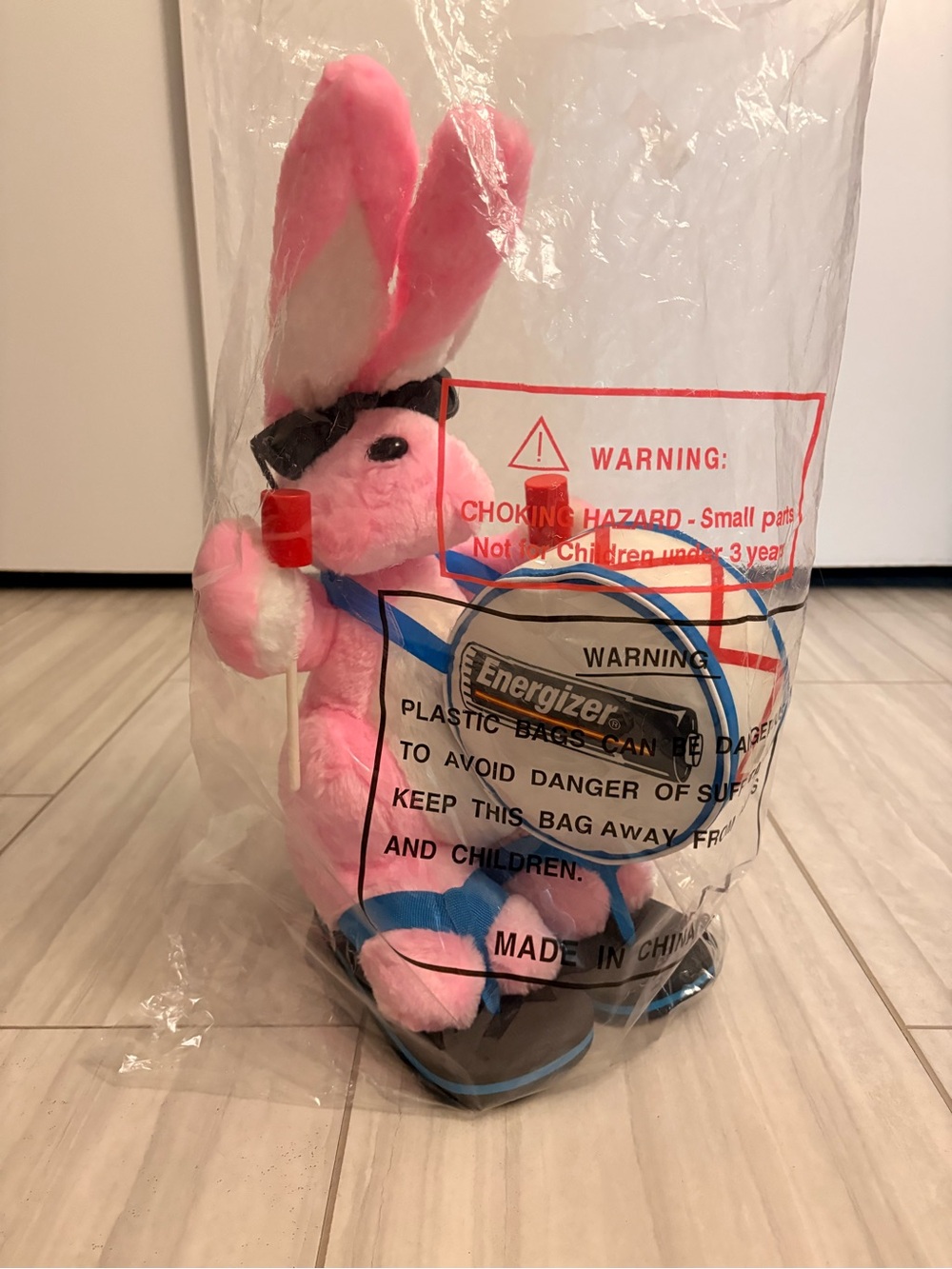 21" JUMBO Energizer Battery Bunny Stuffed Plush Animal Toy